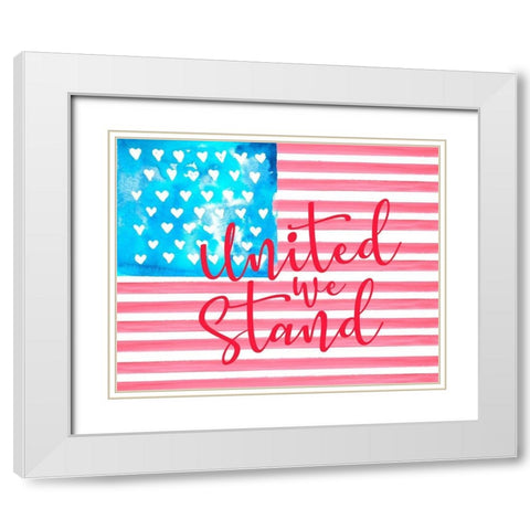 United We Stand II White Modern Wood Framed Art Print with Double Matting by Parker, Jennifer Paxton