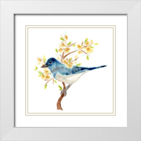 Springtime Songbirds IV White Modern Wood Framed Art Print with Double Matting by Vess, June Erica
