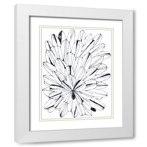 Monochrome Kaleidoscope I White Modern Wood Framed Art Print with Double Matting by Vess, June Erica