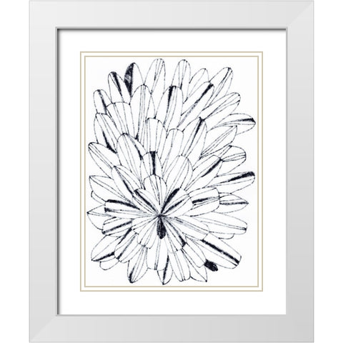 Monochrome Kaleidoscope I White Modern Wood Framed Art Print with Double Matting by Vess, June Erica