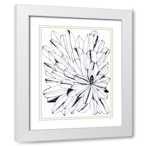 Monochrome Kaleidoscope II White Modern Wood Framed Art Print with Double Matting by Vess, June Erica