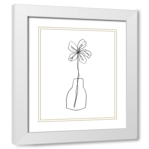 Spring Trio I White Modern Wood Framed Art Print with Double Matting by Vess, June Erica