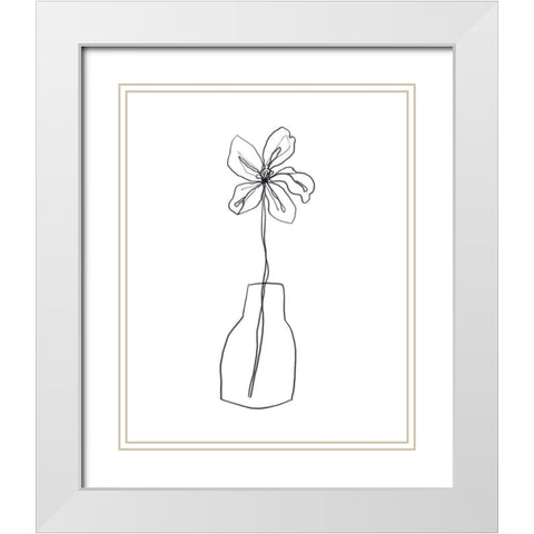 Spring Trio I White Modern Wood Framed Art Print with Double Matting by Vess, June Erica