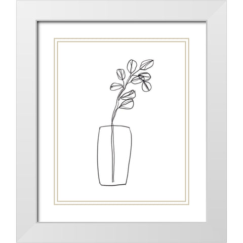Spring Trio III White Modern Wood Framed Art Print with Double Matting by Vess, June Erica