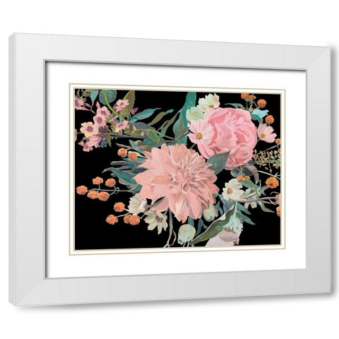 Night Blooming Flowers II White Modern Wood Framed Art Print with Double Matting by Wang, Melissa