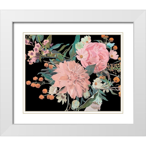 Night Blooming Flowers II White Modern Wood Framed Art Print with Double Matting by Wang, Melissa