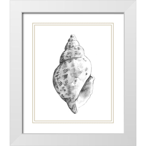 Quiet Conch II White Modern Wood Framed Art Print with Double Matting by Caroline, Emma