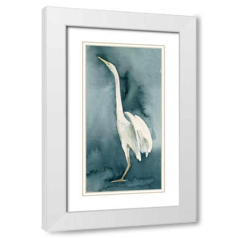 Simple Egret IV White Modern Wood Framed Art Print with Double Matting by Caroline, Emma
