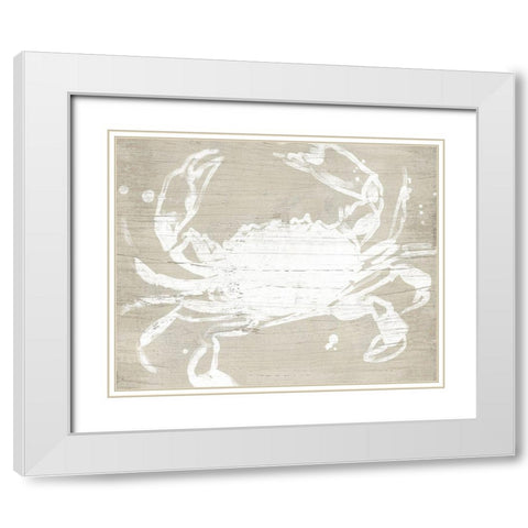 Weathered Crab I White Modern Wood Framed Art Print with Double Matting by Vess, June Erica