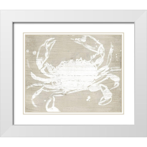 Weathered Crab I White Modern Wood Framed Art Print with Double Matting by Vess, June Erica