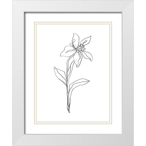 Simple Daffodil I White Modern Wood Framed Art Print with Double Matting by Vess, June Erica