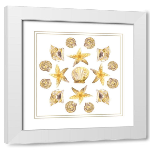 Seaside Kaleidoscope I White Modern Wood Framed Art Print with Double Matting by Vess, June Erica