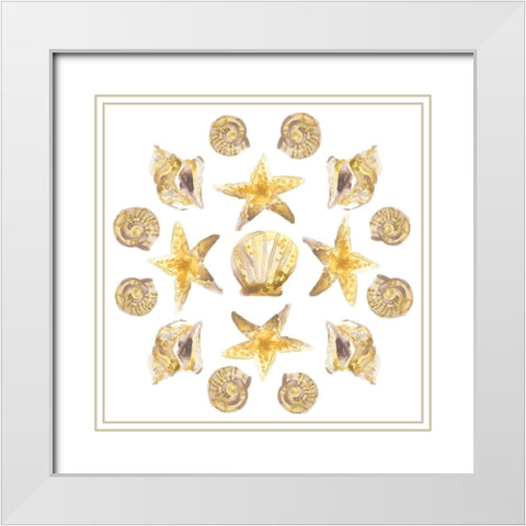 Seaside Kaleidoscope I White Modern Wood Framed Art Print with Double Matting by Vess, June Erica