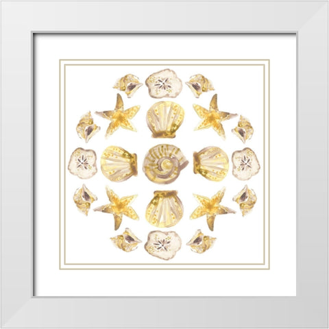 Seaside Kaleidoscope II White Modern Wood Framed Art Print with Double Matting by Vess, June Erica