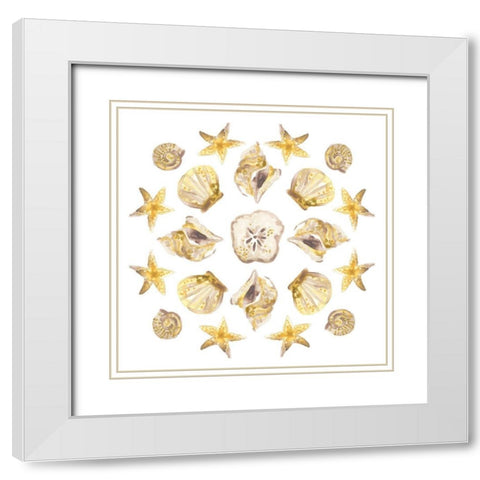 Seaside Kaleidoscope III White Modern Wood Framed Art Print with Double Matting by Vess, June Erica