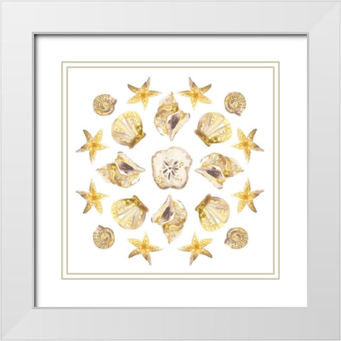 Seaside Kaleidoscope III White Modern Wood Framed Art Print with Double Matting by Vess, June Erica