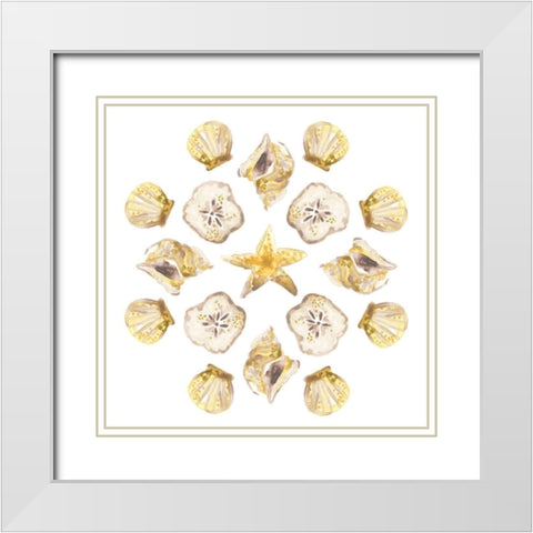 Seaside Kaleidoscope IV White Modern Wood Framed Art Print with Double Matting by Vess, June Erica