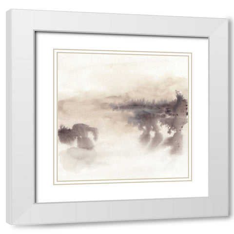 Shadowscape I White Modern Wood Framed Art Print with Double Matting by Vess, June Erica