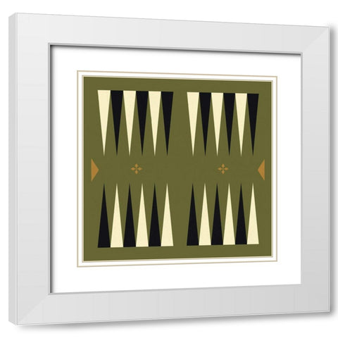 Game Boards VII White Modern Wood Framed Art Print with Double Matting by Green, Jacob