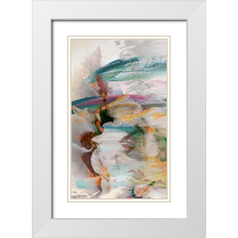 Abstract Movement I White Modern Wood Framed Art Print with Double Matting by Jasper, Sisa