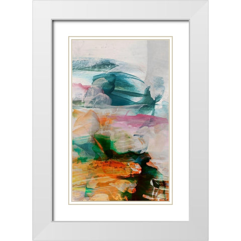 Abstract Movement II White Modern Wood Framed Art Print with Double Matting by Jasper, Sisa