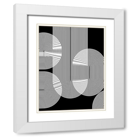 Graphic Black Shapes II White Modern Wood Framed Art Print with Double Matting by Jasper, Sisa