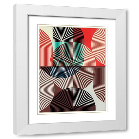 Graphic Colorful Shapes II White Modern Wood Framed Art Print with Double Matting by Jasper, Sisa