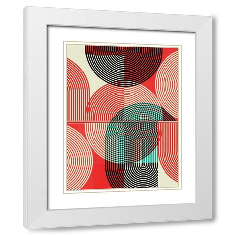 Graphic Colorful Shapes III White Modern Wood Framed Art Print with Double Matting by Jasper, Sisa