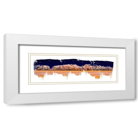 Treeline Panorama White Modern Wood Framed Art Print with Double Matting by Jasper, Sisa