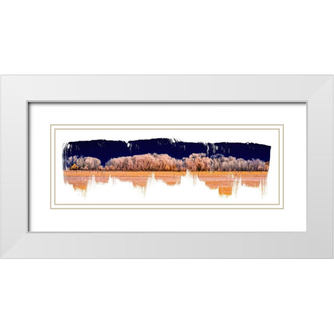 Treeline Panorama White Modern Wood Framed Art Print with Double Matting by Jasper, Sisa