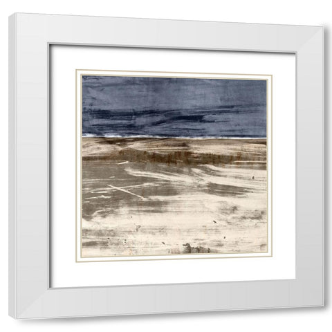 Grey Horizon White Modern Wood Framed Art Print with Double Matting by Jasper, Sisa