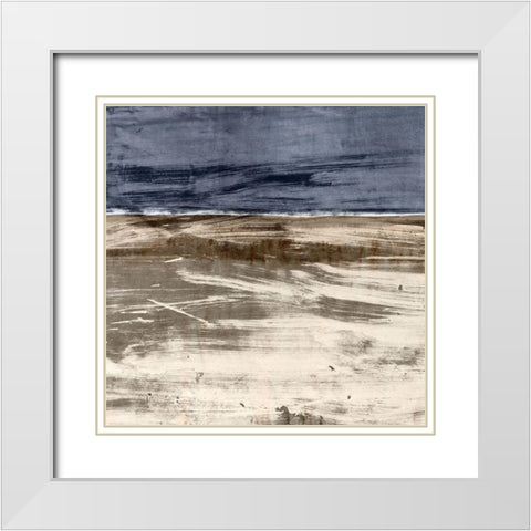 Grey Horizon White Modern Wood Framed Art Print with Double Matting by Jasper, Sisa