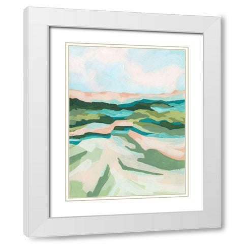 Tidal Valley I White Modern Wood Framed Art Print with Double Matting by Vess, June Erica