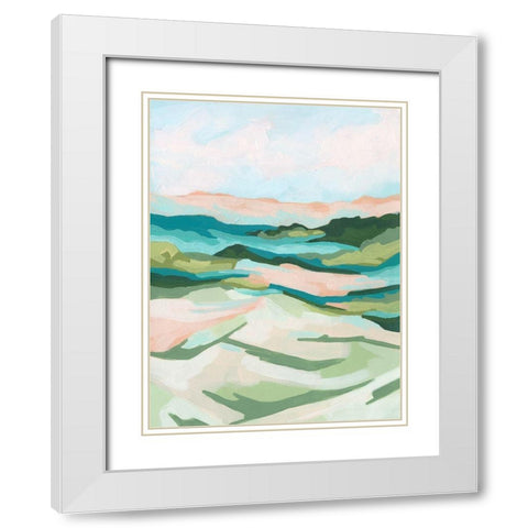 Tidal Valley II White Modern Wood Framed Art Print with Double Matting by Vess, June Erica