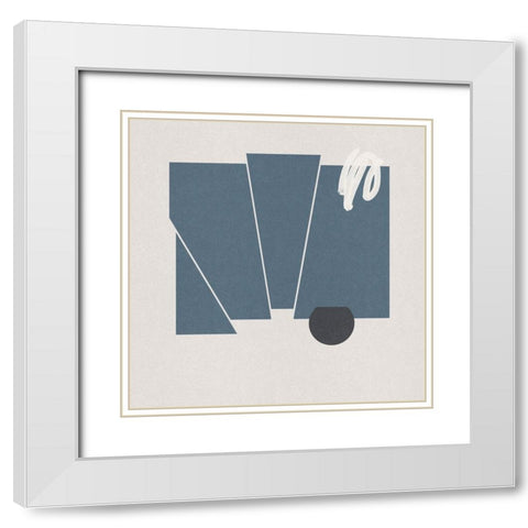 Blue Felt IV White Modern Wood Framed Art Print with Double Matting by Green, Jacob