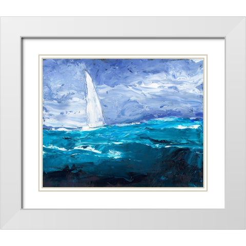 Sail Ho II White Modern Wood Framed Art Print with Double Matting by Longley, Alicia