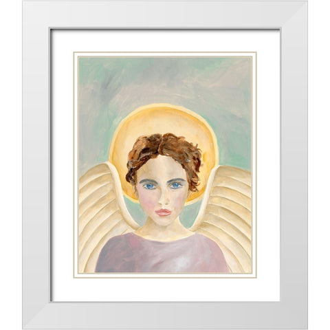 Angels Among Us I White Modern Wood Framed Art Print with Double Matting by Moore, Regina