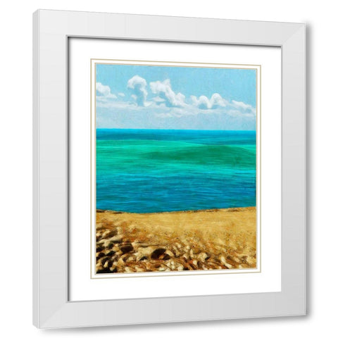 Rocky Beachside II White Modern Wood Framed Art Print with Double Matting by Saunders, Alonzo