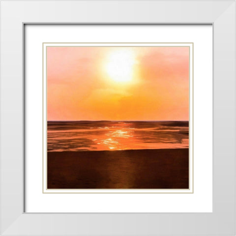 Sunset Dreams I White Modern Wood Framed Art Print with Double Matting by Saunders, Alonzo
