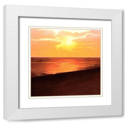 Sunset Dreams II White Modern Wood Framed Art Print with Double Matting by Saunders, Alonzo