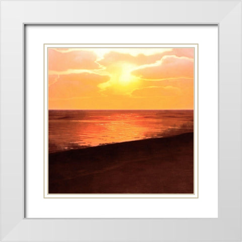 Sunset Dreams II White Modern Wood Framed Art Print with Double Matting by Saunders, Alonzo