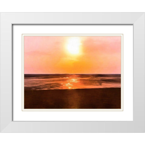 Sunset Dreams III White Modern Wood Framed Art Print with Double Matting by Saunders, Alonzo