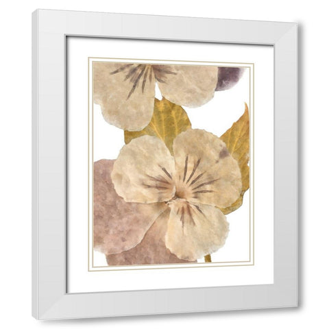 Neutral Pansy II White Modern Wood Framed Art Print with Double Matting by Saunders, Alonzo