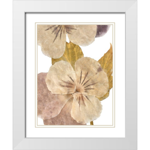 Neutral Pansy II White Modern Wood Framed Art Print with Double Matting by Saunders, Alonzo