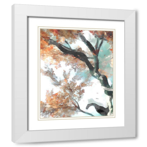 Fall Tree II White Modern Wood Framed Art Print with Double Matting by Saunders, Alonzo