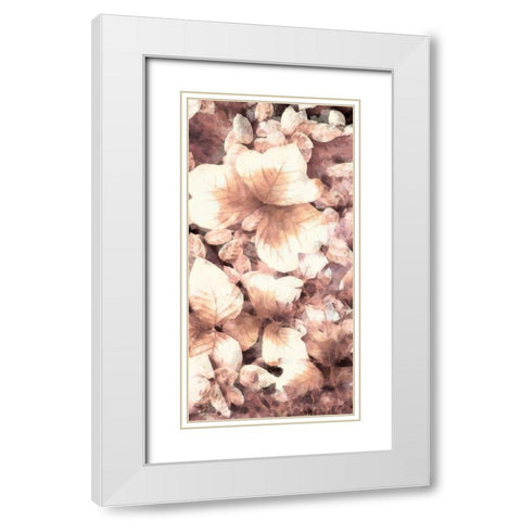 Blush Shaded Leaves V White Modern Wood Framed Art Print with Double Matting by Saunders, Alonzo