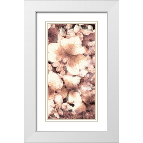 Blush Shaded Leaves V White Modern Wood Framed Art Print with Double Matting by Saunders, Alonzo