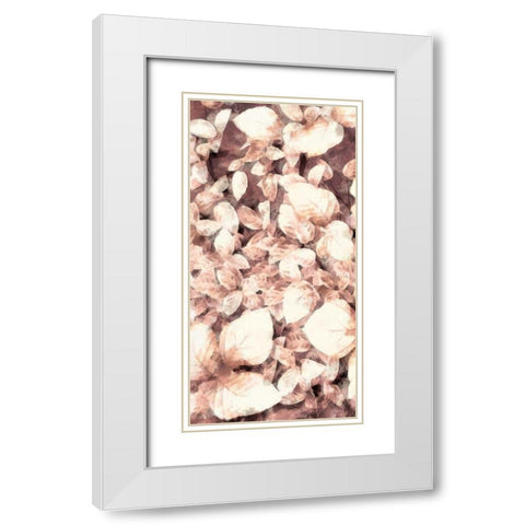 Blush Shaded Leaves VI White Modern Wood Framed Art Print with Double Matting by Saunders, Alonzo