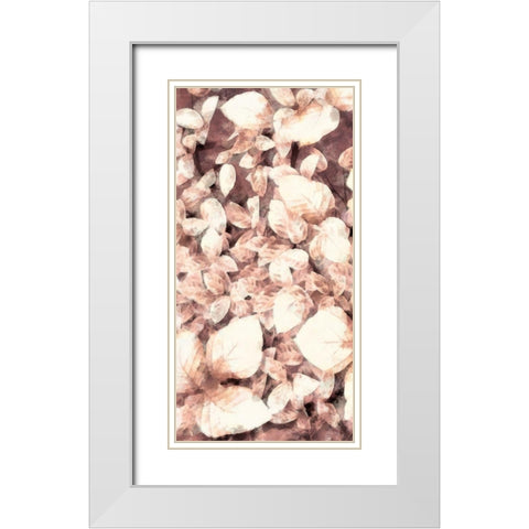 Blush Shaded Leaves VI White Modern Wood Framed Art Print with Double Matting by Saunders, Alonzo
