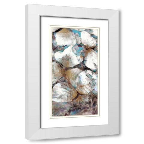Neutral Summer Leaves IV White Modern Wood Framed Art Print with Double Matting by Saunders, Alonzo